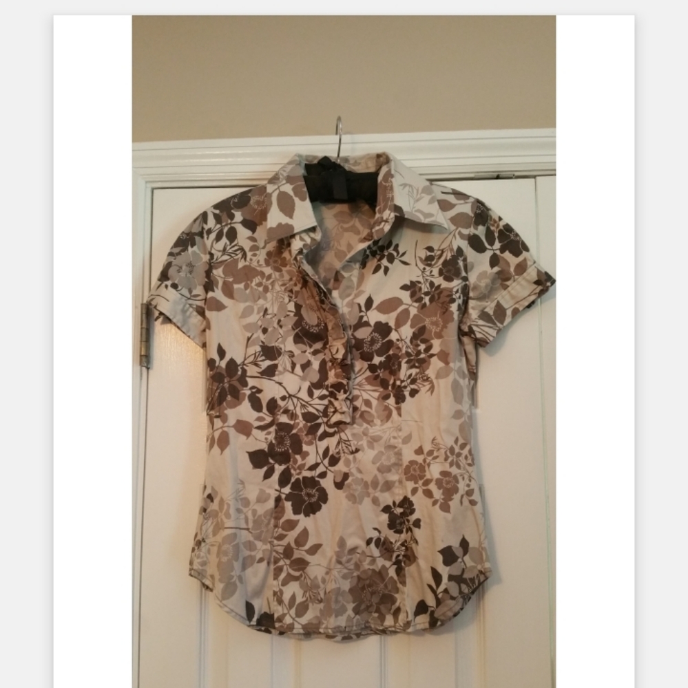 New York & Company blouse, Small, Brown/Tan